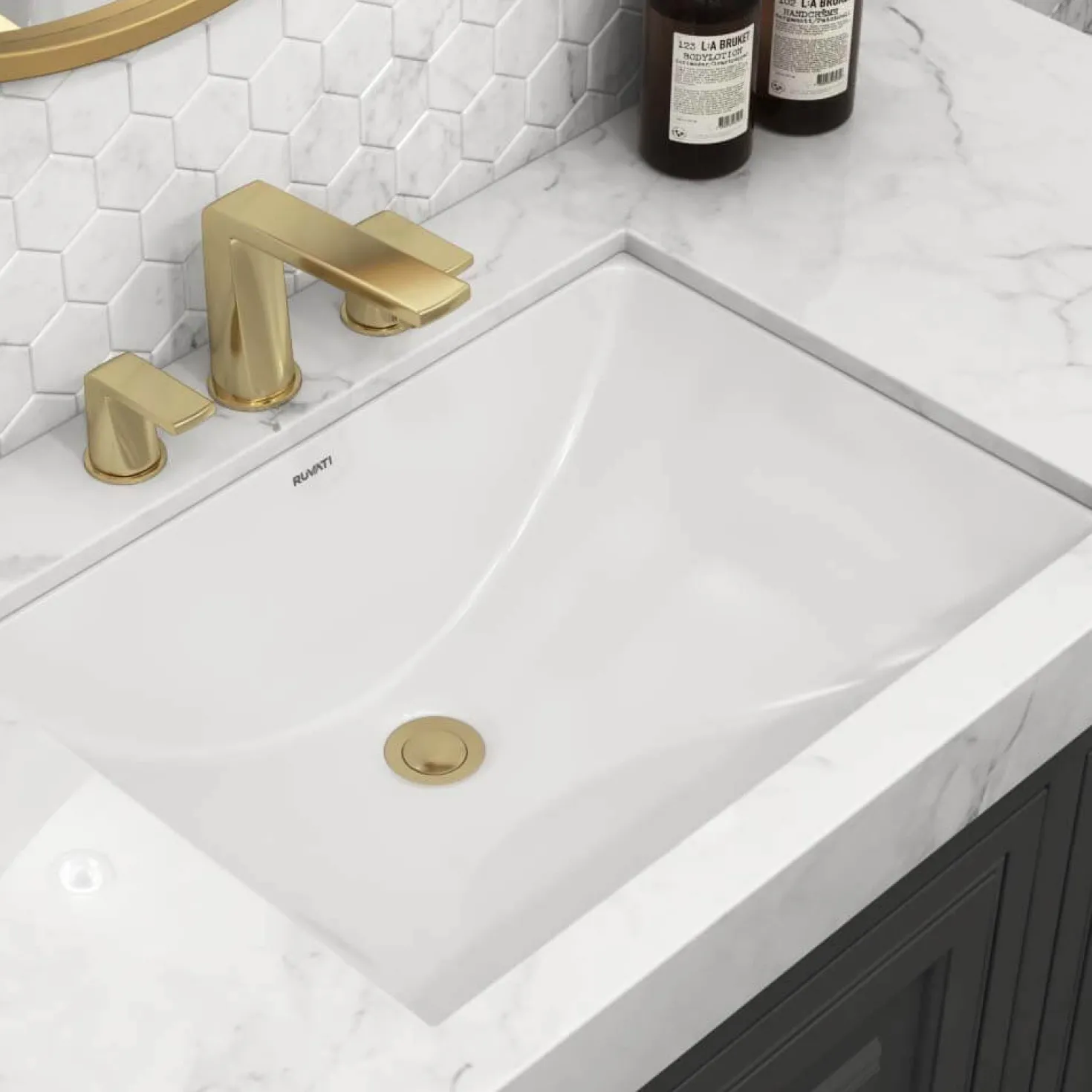 Ruvati 18.5" x 12" Rectangular Undermount Bathroom Sink in White