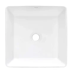 Ruvati 15" x 15" Square Bathroom Vessel Sink in White