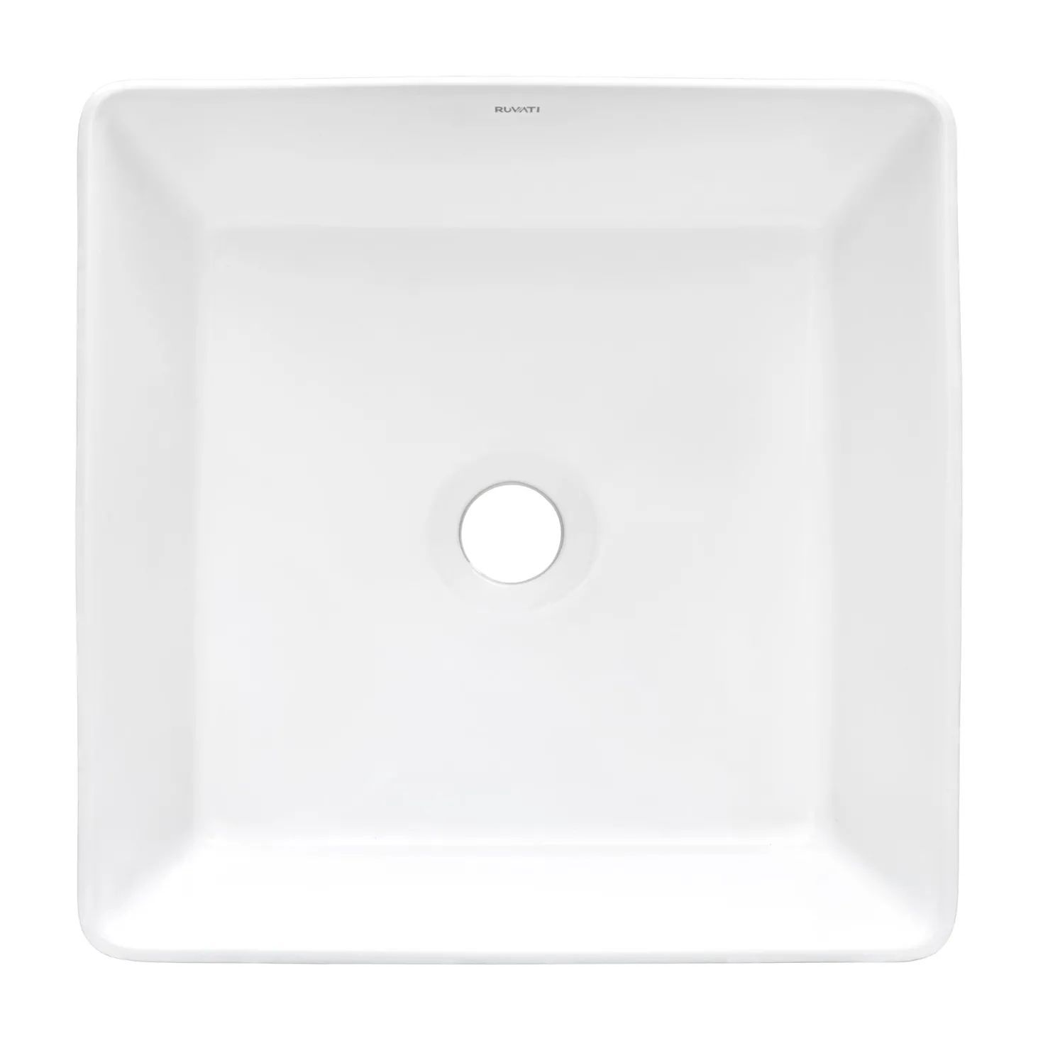 Ruvati 15" x 15" Square Bathroom Vessel Sink in White