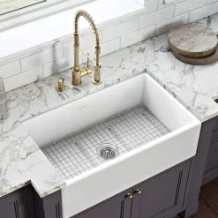 Ruvati 27" x 17" Stainless Steel Bottom Grid for RVL2100WH Fireclay Kitchen Sink