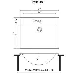 Ruvati 21" x 17" Topmount Brushed Gold Stainless Steel Bathroom Sink