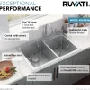 Ruvati 33" x 22" Topmount 60/40 Double Bowl 16 Gauge Stainless Steel Kitchen Sink