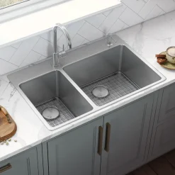 Ruvati 33" x 22" Topmount 30/70 Double Bowl 16 Gauge Stainless Steel Kitchen Sink