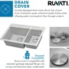 Ruvati 33" x 22" Topmount 70/30 Double Bowl 16 Gauge Stainless Steel Kitchen Sink