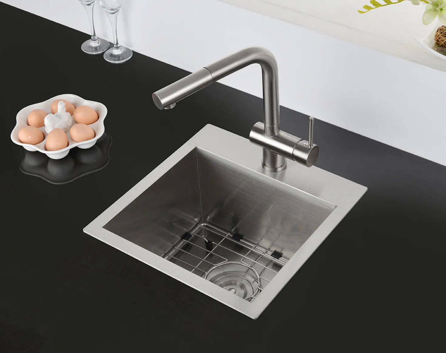 Ruvati 15 x 15" Topmount 16 Gauge Stainless Steel Single Bowl Bar Prep Sink