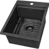Ruvati 15" x 20" Topmount Gunmetal Stainless Workstation Bar Sink