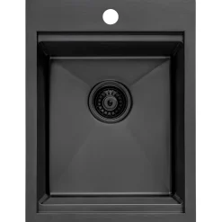 Ruvati 15" x 20" Topmount Gunmetal Stainless Workstation Bar Sink