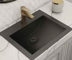 Ruvati 21" x 17" Topmount Gunmetal Stainless Steel Bathroom Sink