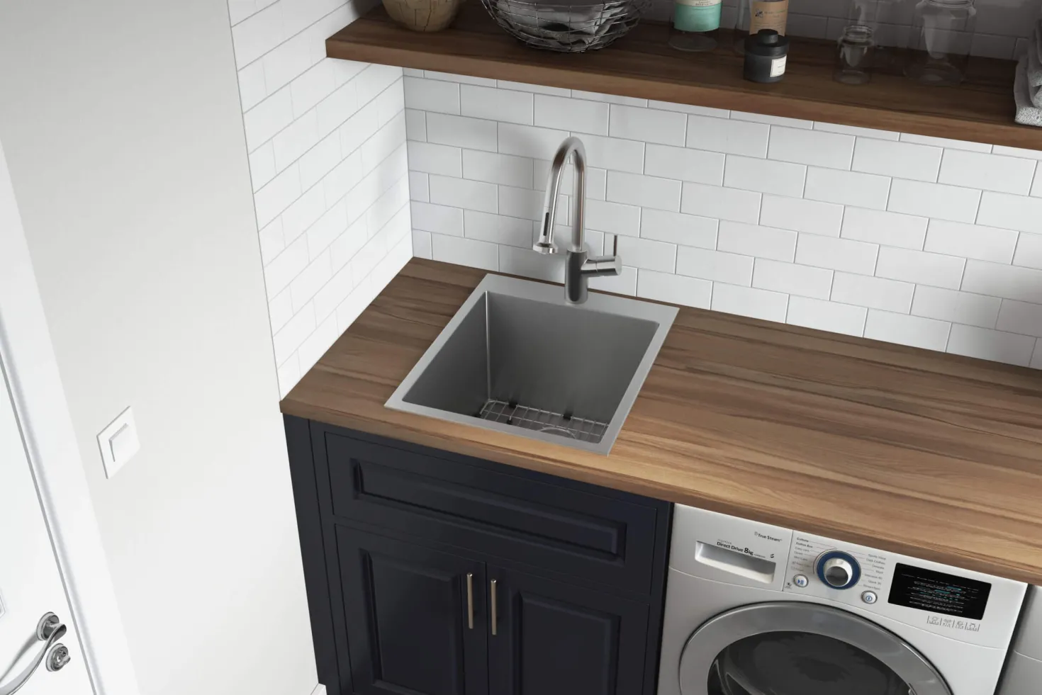 Ruvati 18" x 22" Topmount Laundry Utility Sink | 12" Deep