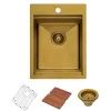 Ruvati 15" x 20" Topmount Matte Gold Stainless Steel Workstation Bar Sink