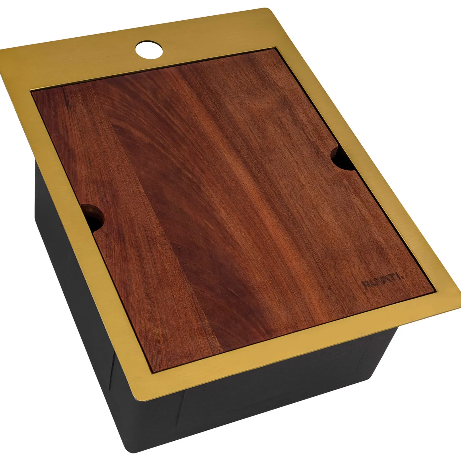 Ruvati 15" x 20" Topmount Matte Gold Stainless Steel Workstation Bar Sink