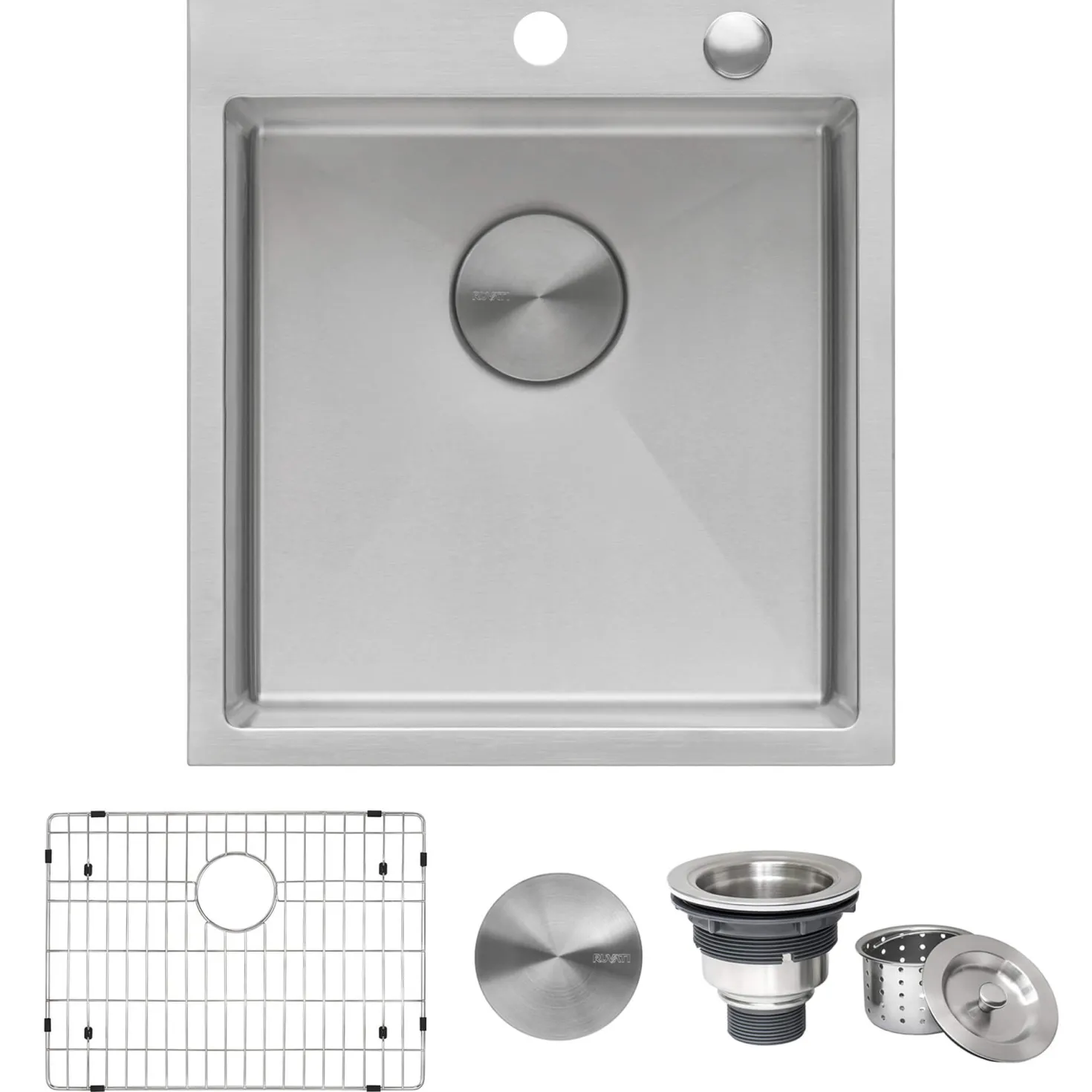 Ruvati 18" x 20" Topmount Prep Sink in 16 Gauge Stainless