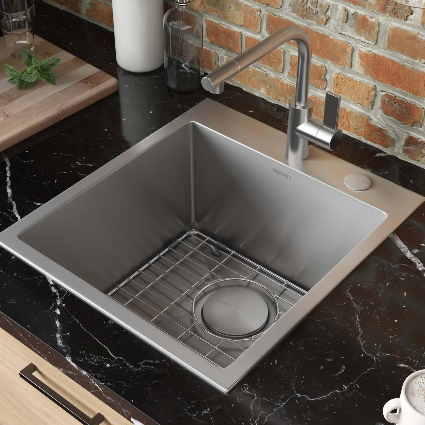 Ruvati 18" x 20" Topmount Prep Sink in 16 Gauge Stainless