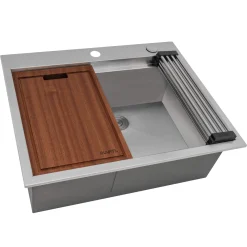 Ruvati 25" x 20" Topmount Workstation Kitchen Sink