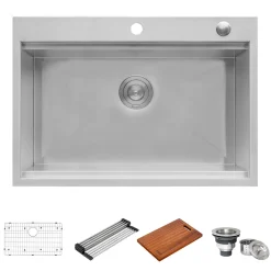 Ruvati 27" x 20" Topmount Workstation Kitchen Sink