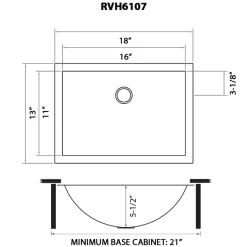 Ruvati 18" x 13" Undermount Brushed Gold Rectangular Stainless Steel Bathroom Sink