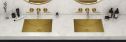 Ruvati 18" x 13" Undermount Brushed Gold Rectangular Stainless Steel Bathroom Sink