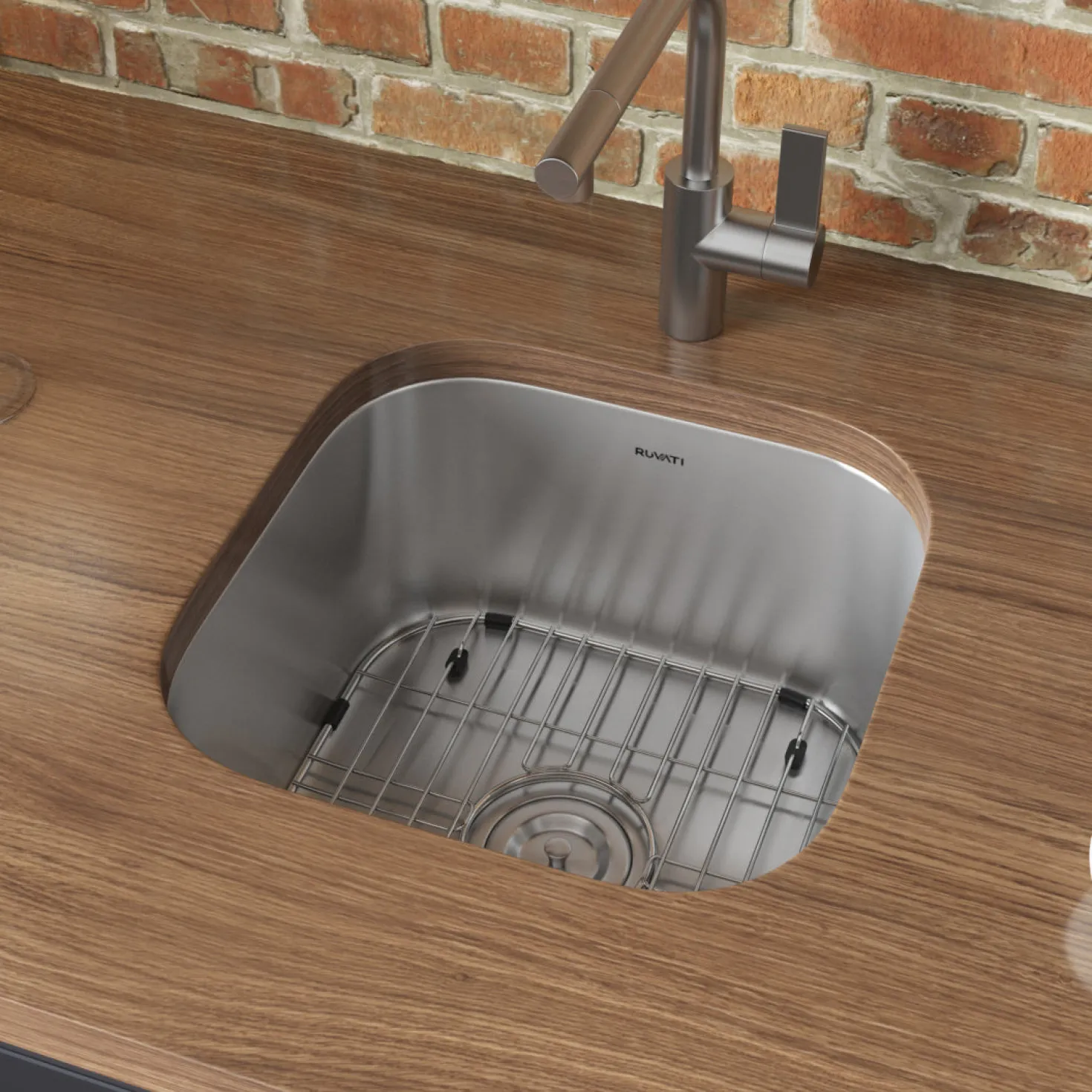 Ruvati 16 x 16" Undermount 16 Gauge Stainless Steel Bar Prep Sink