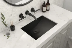 Ruvati 20" x 14" Undermount Gunmetal Rectangular Stainless Steel Bathroom Sink