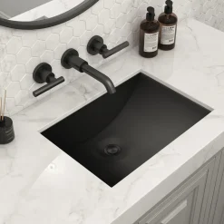 Ruvati 20" x 14" Undermount Gunmetal Rectangular Stainless Steel Bathroom Sink