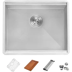 Ruvati 27" x 19" Undermount Laundry Utility Workstation Sink | 12" Deep