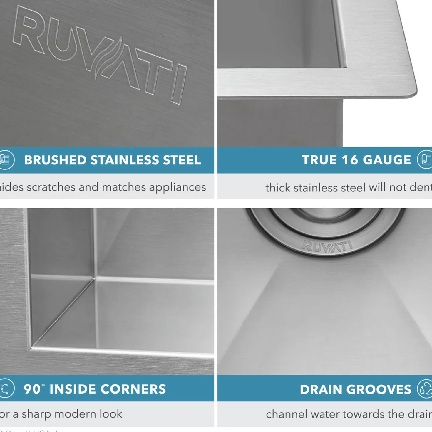 Ruvati 27" x 19" Undermount Laundry Utility Workstation Sink | 12" Deep