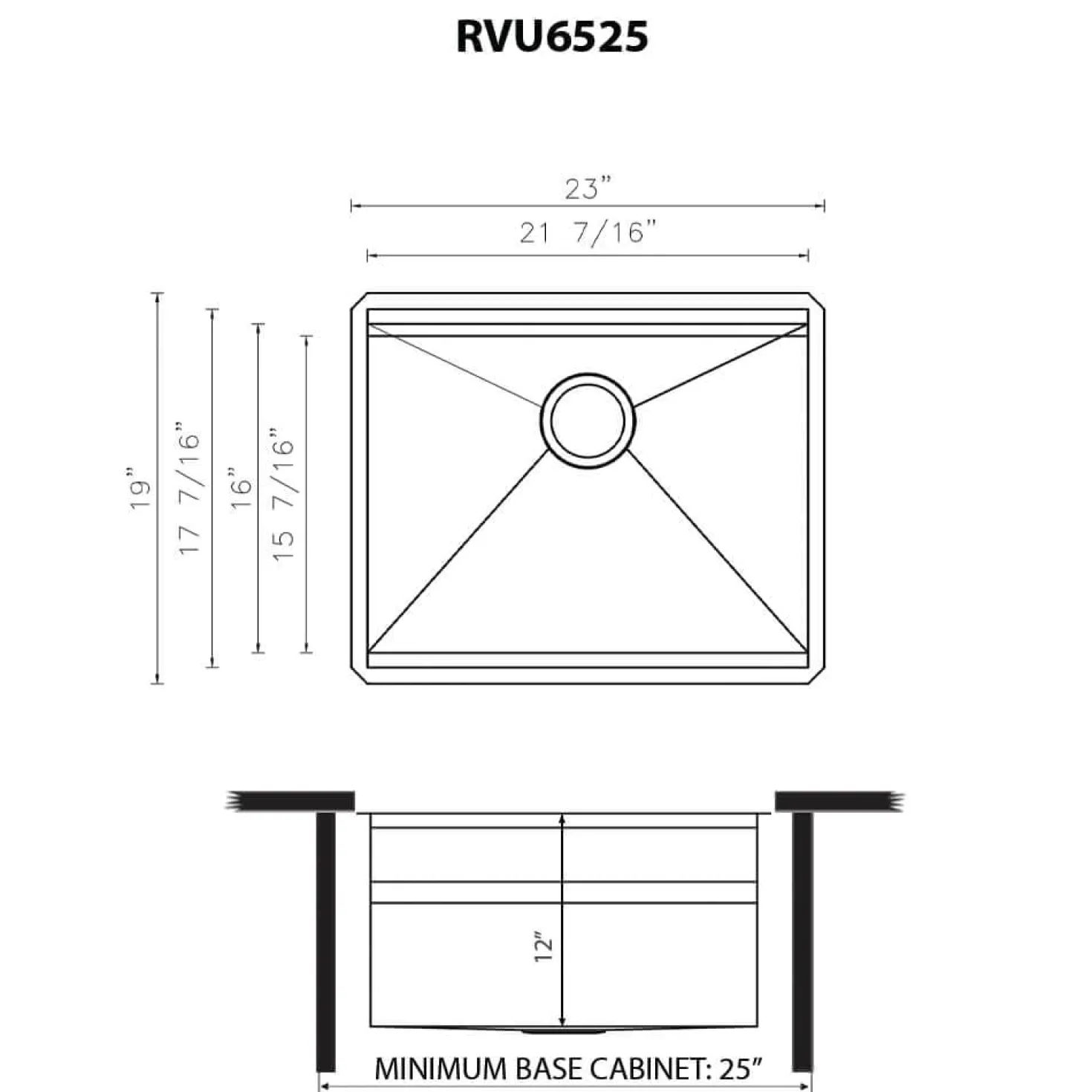 Ruvati 23" x 19" Undermount Laundry Workstation Sink 12" Deep with Washboard