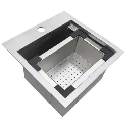 Ruvati 15 x 15" Workstation Drop-in Topmount 16 Gauge Stainless Steel Bar Prep RV Sink