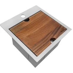 Ruvati 15 x 15" Workstation Drop-in Topmount 16 Gauge Stainless Steel Bar Prep RV Sink
