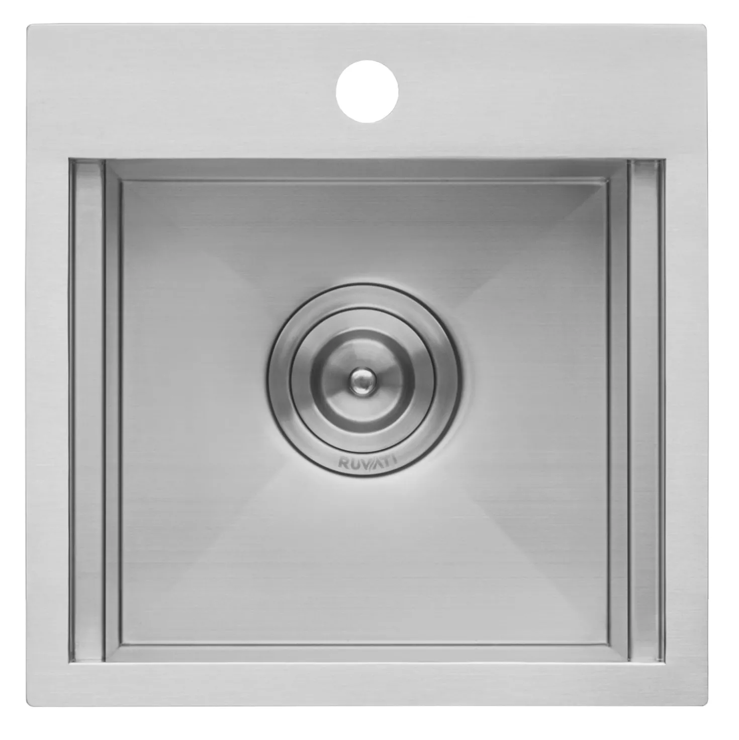 Ruvati 15 x 15" Workstation Drop-in Topmount 16 Gauge Stainless Steel Bar Prep RV Sink