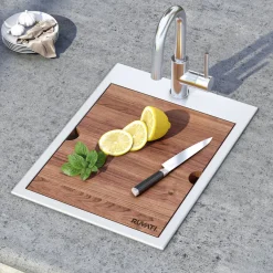 Ruvati 15 x 20" Workstation Drop-in Topmount 16 Gauge Stainless Steel Bar Prep RV Sink