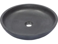 Shallow Round Vessel Sink in Lava Stone
