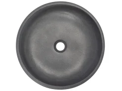 Shallow Round Vessel Sink in Lava Stone
