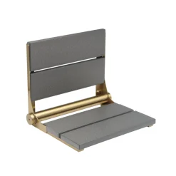 18" Shower Seat with Brushed Gold Frame
