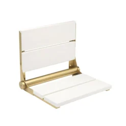 18" Shower Seat with Brushed Gold Frame