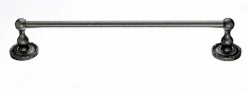 18" Single Towel Bar With Ribbon & Reed Detail In Antique Pewter