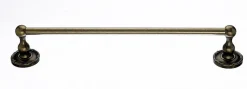 18" Single Towel Bar With Ribbon & Reed Detail In German Bronze