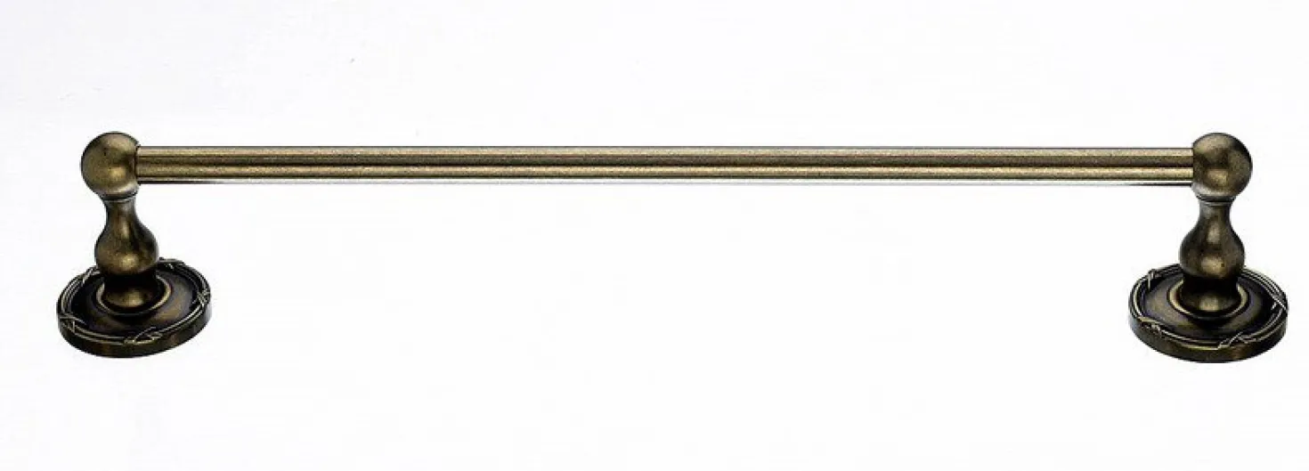 18" Single Towel Bar With Ribbon & Reed Detail In German Bronze