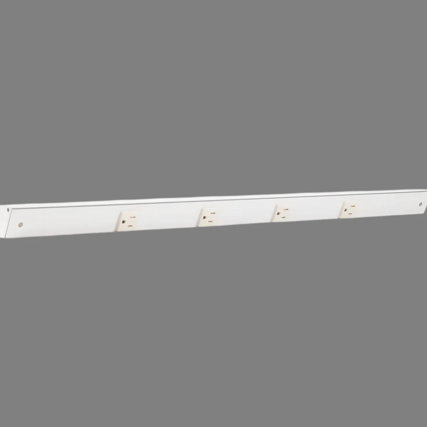 Slim Angle Under Cabinet Outlet Power Strip | White Finish