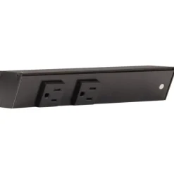 Slim Angle Under Cabinet Outlet Power Strip | Black Finish