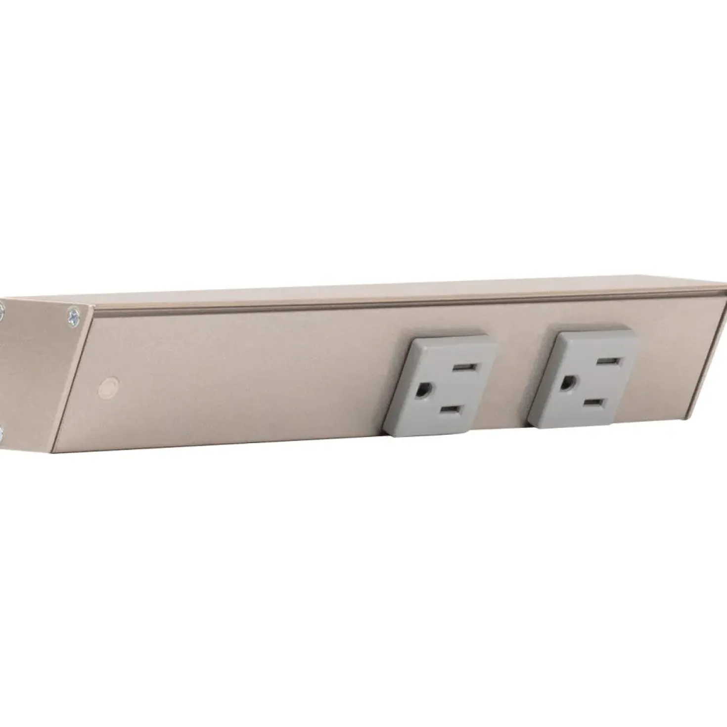 Slim Angle Under Cabinet Outlet Power Strip | Satin Nickel Finish