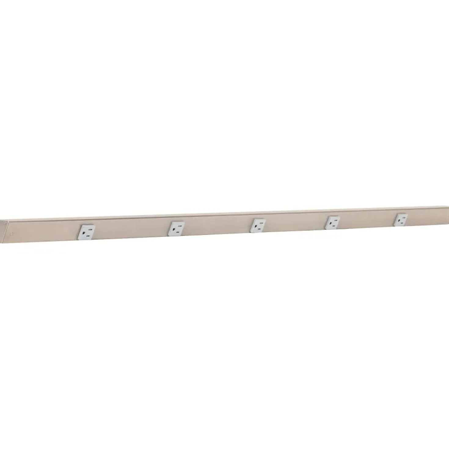 Slim Angle Under Cabinet Outlet Power Strip | Satin Nickel Finish