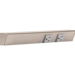 Slim Angle Under Cabinet Outlet Power Strip | Satin Nickel Finish