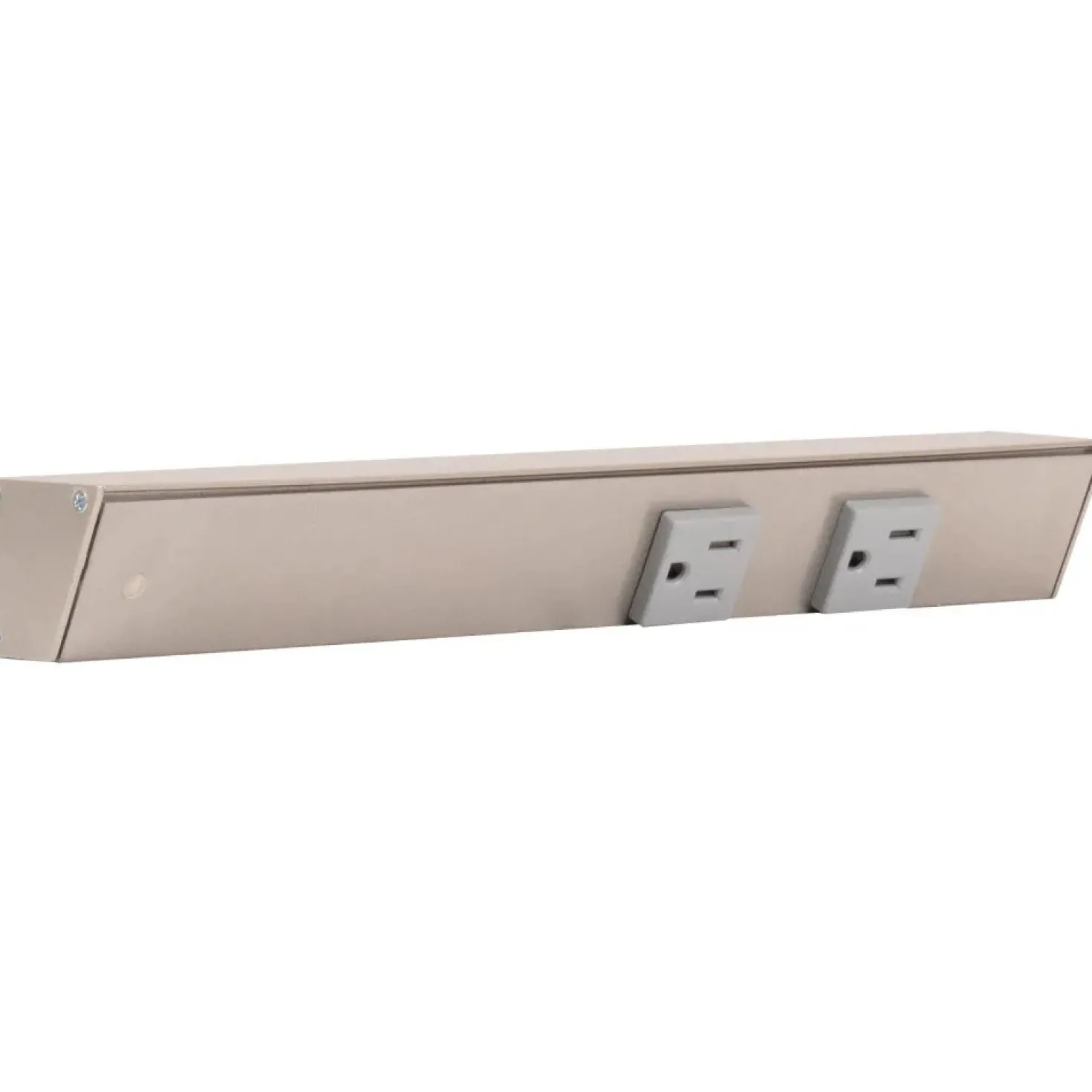 Slim Angle Under Cabinet Outlet Power Strip | Satin Nickel Finish