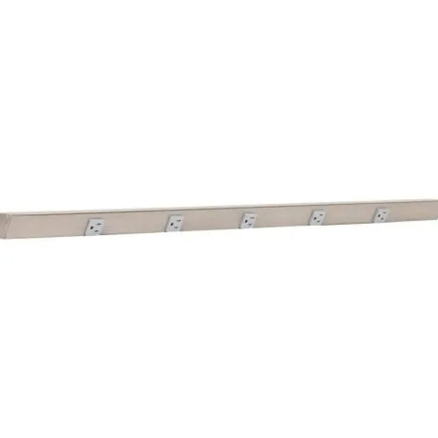 Slim Angle Under Cabinet Outlet Power Strip | Satin Nickel Finish