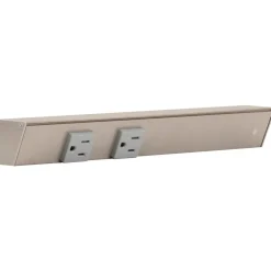 Slim Angle Under Cabinet Outlet Power Strip | Satin Nickel Finish