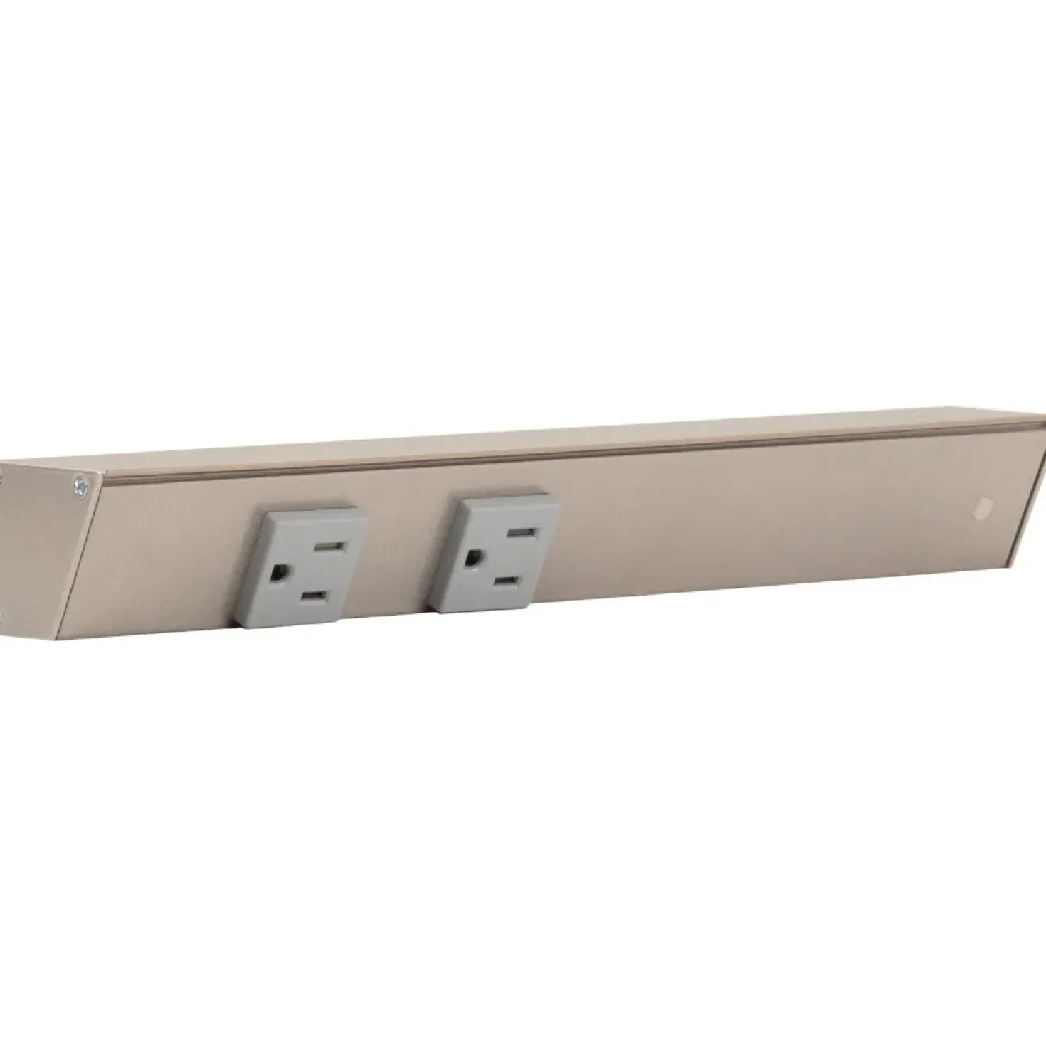 Slim Angle Under Cabinet Outlet Power Strip | Satin Nickel Finish