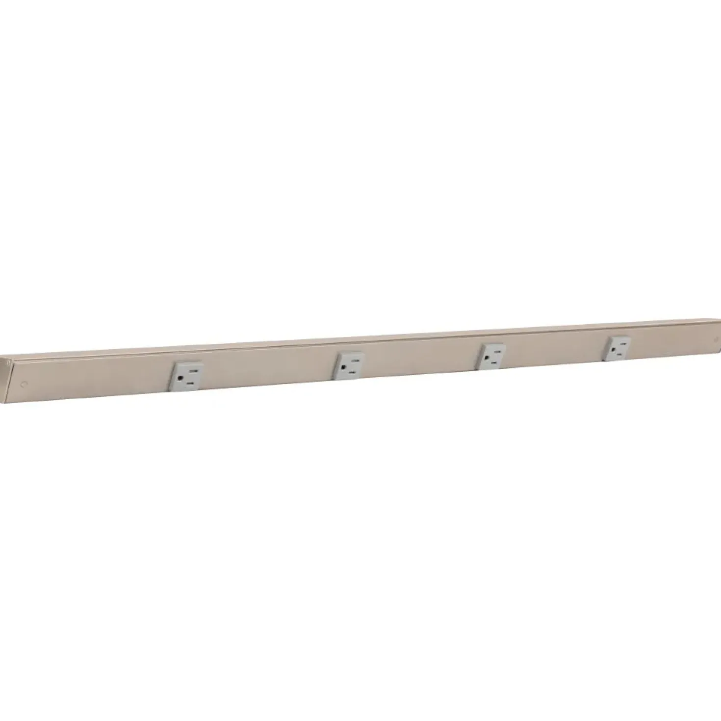 Slim Angle Under Cabinet Outlet Power Strip | Satin Nickel Finish
