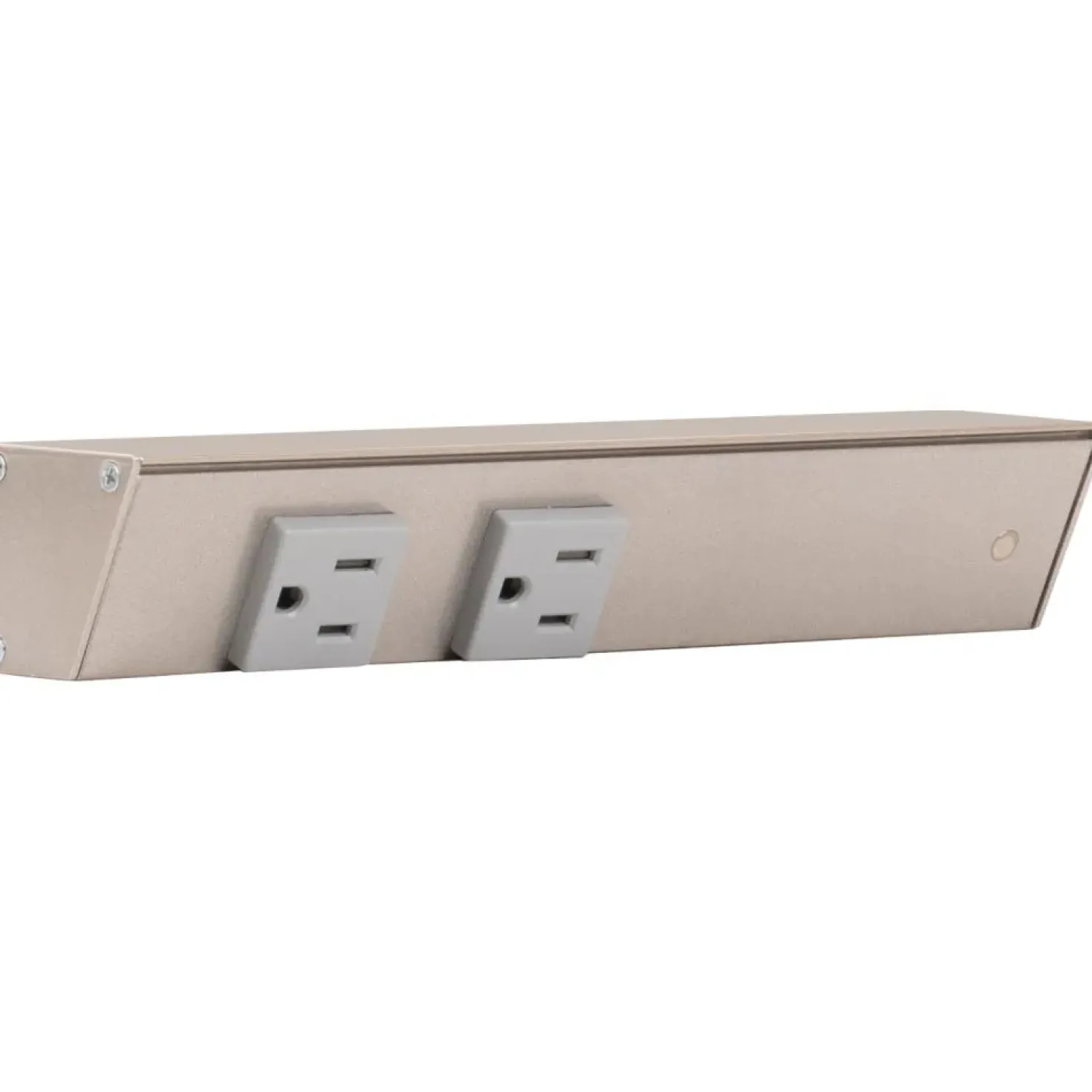 Slim Angle Under Cabinet Outlet Power Strip | Satin Nickel Finish