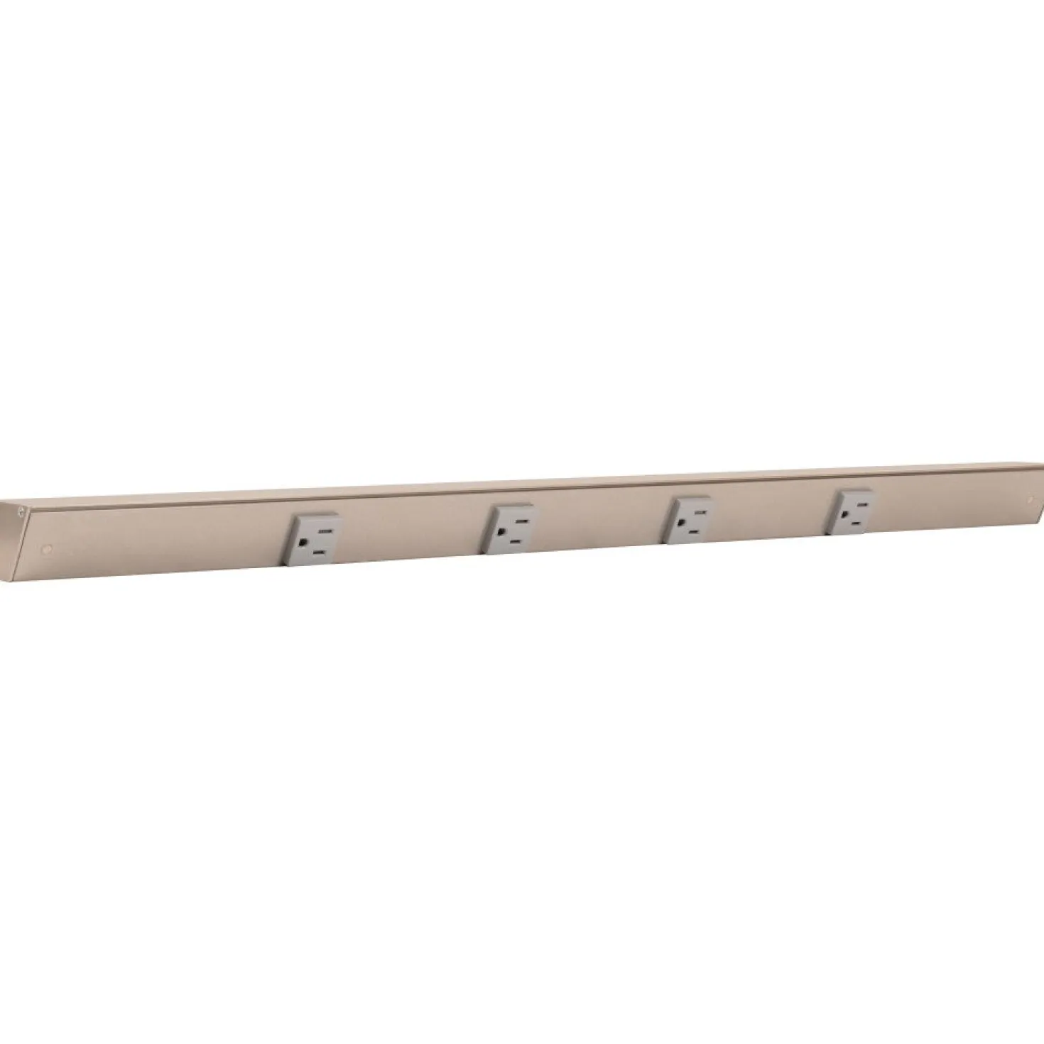 Slim Angle Under Cabinet Outlet Power Strip | Satin Nickel Finish